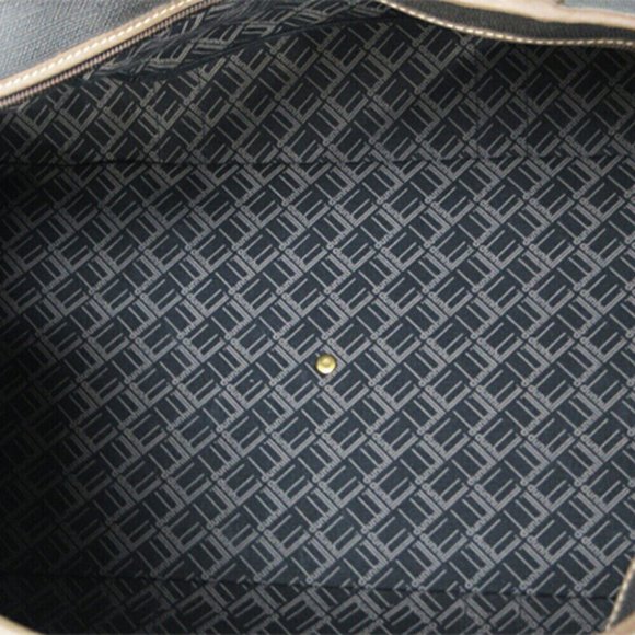DUNHILL Boston Bag Herringbone Gray Gray PVC x Leather Authentic - Picture 8 of 11